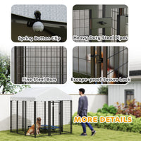 HKM-4154685 Large Outdoor Dog Kennel with Roof, Escape-proof Lock, Waterproof & UV-Resistant Cover, 6' x 6' x 6'