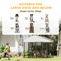 HKM-4154685 Large Outdoor Dog Kennel with Roof, Escape-proof Lock, Waterproof & UV-Resistant Cover, 6' x 6' x 6'