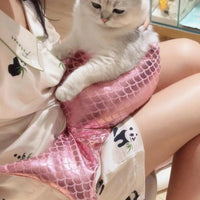 HKM-4155069 Pink Mermaid Tail Fishtail Cat Costume - Available in Sizes S, M, L, Made of Polyester, Japanese and Korean Style
