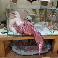 HKM-4155069 Pink Mermaid Tail Fishtail Cat Costume - Available in Sizes S, M, L, Made of Polyester, Japanese and Korean Style