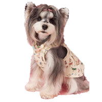 HKM-4155581 Denim Suspender Skirt for Small Dogs in Beige and Pink - Cotton Casual Pet Clothing