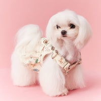 HKM-4155581 Denim Suspender Skirt for Small Dogs in Beige and Pink - Cotton Casual Pet Clothing