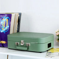 HKM-415571 Bluetooth Vinyl Record Player with PU Leather Elliptic Design Suitcase
