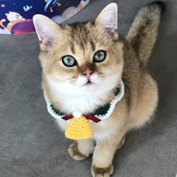 HKM-415571 Handmade Wool Pet Collar for Christmas - Festive Colors & Sizes S/M