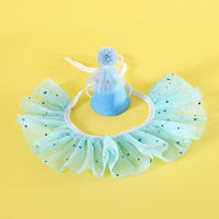 HKM-4155837 Rhinestone Two-Piece Cat Outfit with Bib and Hat - Available in Pink, Blue, and Yellow