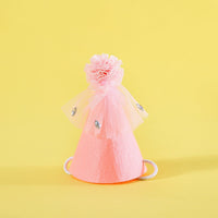 HKM-4155837 Rhinestone Two-Piece Cat Outfit with Bib and Hat - Available in Pink, Blue, and Yellow