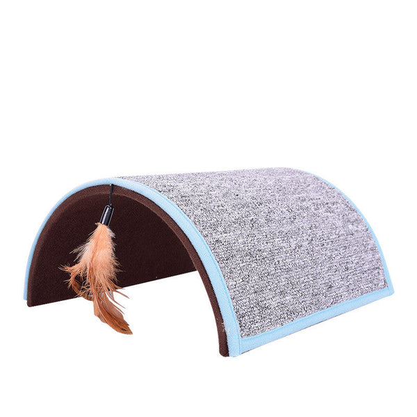 HKM-4156093 Plush Carpet Cat Scratch Board in Grey and Brown