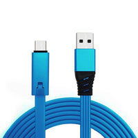 HKM-415635 Renewable Data Line USB Charging Cable - 1.5M Length - TPE Material with Aluminum Alloy Shell - Available in Black, Blue, Purple, and Red