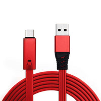 HKM-415635 Renewable Data Line USB Charging Cable - 1.5M Length - TPE Material with Aluminum Alloy Shell - Available in Black, Blue, Purple, and Red