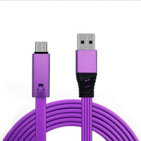 HKM-415635 Renewable Data Line USB Charging Cable - 1.5M Length - TPE Material with Aluminum Alloy Shell - Available in Black, Blue, Purple, and Red