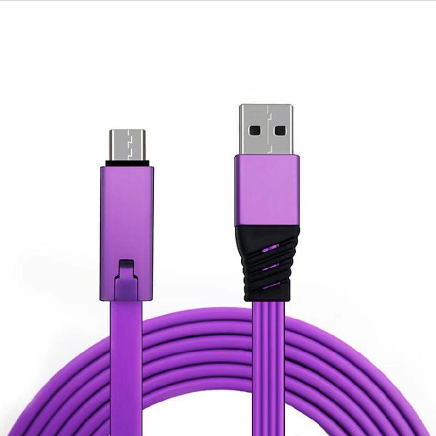 HKM-415635 Renewable Data Line USB Charging Cable - 1.5M Length - TPE Material with Aluminum Alloy Shell - Available in Black, Blue, Purple, and Red