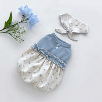 HKM-4156605 Floral Velvet Bubble Skirt Vest with Matching Scarf for Pets
