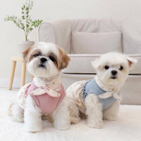 HKM-4156605 Floral Velvet Bubble Skirt Vest with Matching Scarf for Pets