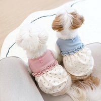 HKM-4156605 Floral Velvet Bubble Skirt Vest with Matching Scarf for Pets
