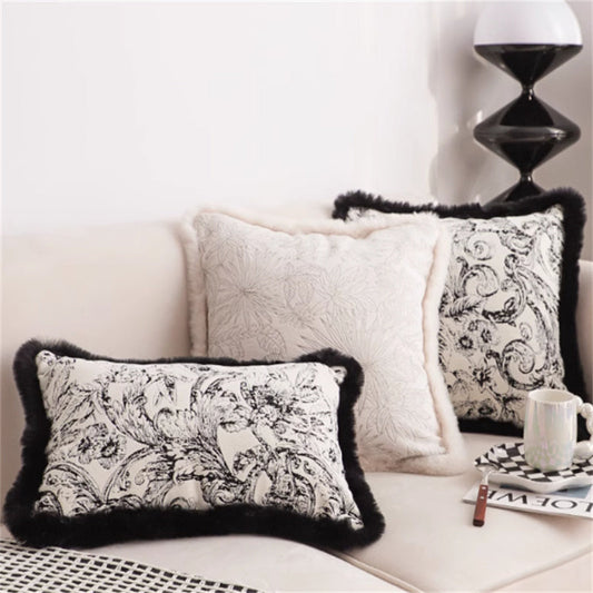 HKM-415699 Jacquard Lumbar Support Pillow Cover - Square Cushion Case 45x45CM/30x50CM