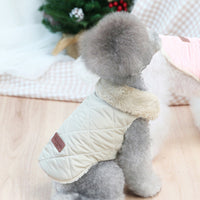 HKM-4157373 Cozy Cotton-Padded Jacket for Pets in Pink, Dark Green, and Beige