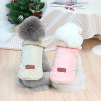 HKM-4157373 Cozy Cotton-Padded Jacket for Pets in Pink, Dark Green, and Beige