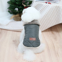 HKM-4157373 Cozy Cotton-Padded Jacket for Pets in Pink, Dark Green, and Beige
