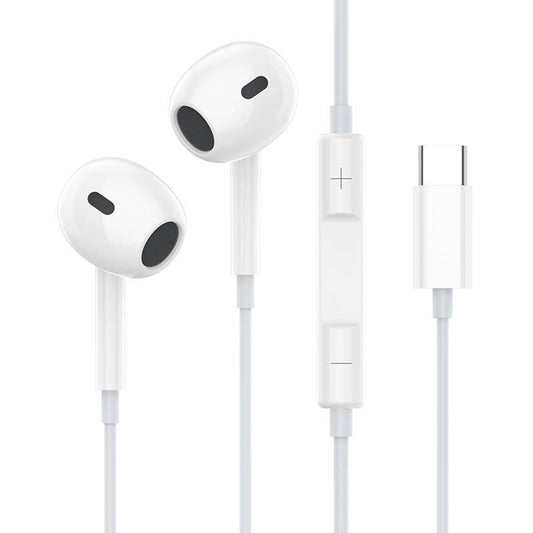 HKM-415763 Type-C Wired Earphones with Semi-In-Ear Design and Built-in Microphone