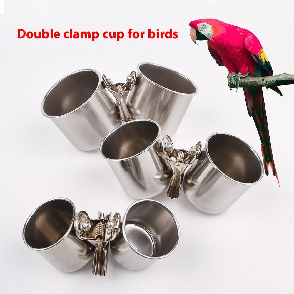 HKM-415827 Stainless Steel Birdcage Food Container Outdoor Feeder - Available in Small, Medium, and Large