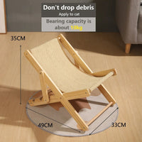 HKM-4158397 Solid Wood Cat Climbing Frame Recliner in Canvas and Sisal Styles
