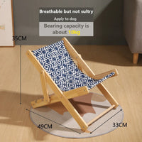 HKM-4158397 Solid Wood Cat Climbing Frame Recliner in Canvas and Sisal Styles