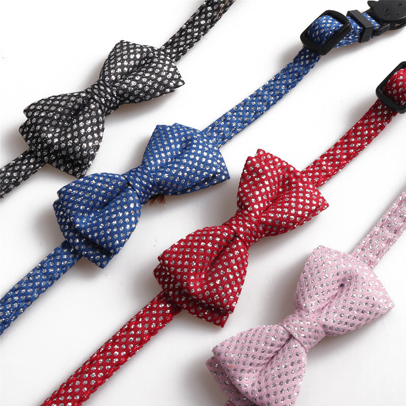 HKM-4158781 Shiny Bow Tie Cat Collar - Stylish Casual Accessory for All Seasons