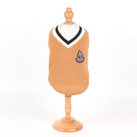 HKM-4159165 Knitted Cotton V-Neck Vest for Pets - Autumn Winter in Green, Wine Red, Khaki