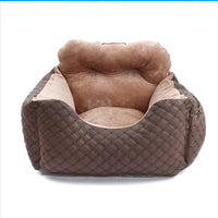HKM-4160829 Portable Pet Dog Car Kennel with Cushion - Available in Gray, Pink, and Brown