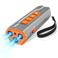 HKM-4162237 Three-Head Ultrasonic Dog Trainer - Adjustable Sensitivity, Durable ABS Material, Available in Gray/Orange or Black/Orange