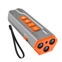 HKM-4162237 Three-Head Ultrasonic Dog Trainer - Adjustable Sensitivity, Durable ABS Material, Available in Gray/Orange or Black/Orange