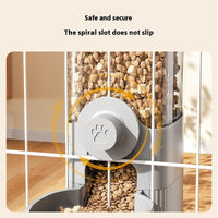 HKM-4162621 Automatic Pet Feeder and Water Bowl Set - Hanging Stainless Steel Design - 520ml & 1200ml Options in Gray and Blue