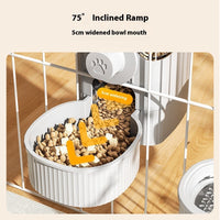 HKM-4162621 Automatic Pet Feeder and Water Bowl Set - Hanging Stainless Steel Design - 520ml & 1200ml Options in Gray and Blue