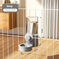 HKM-4162621 Automatic Pet Feeder and Water Bowl Set - Hanging Stainless Steel Design - 520ml & 1200ml Options in Gray and Blue
