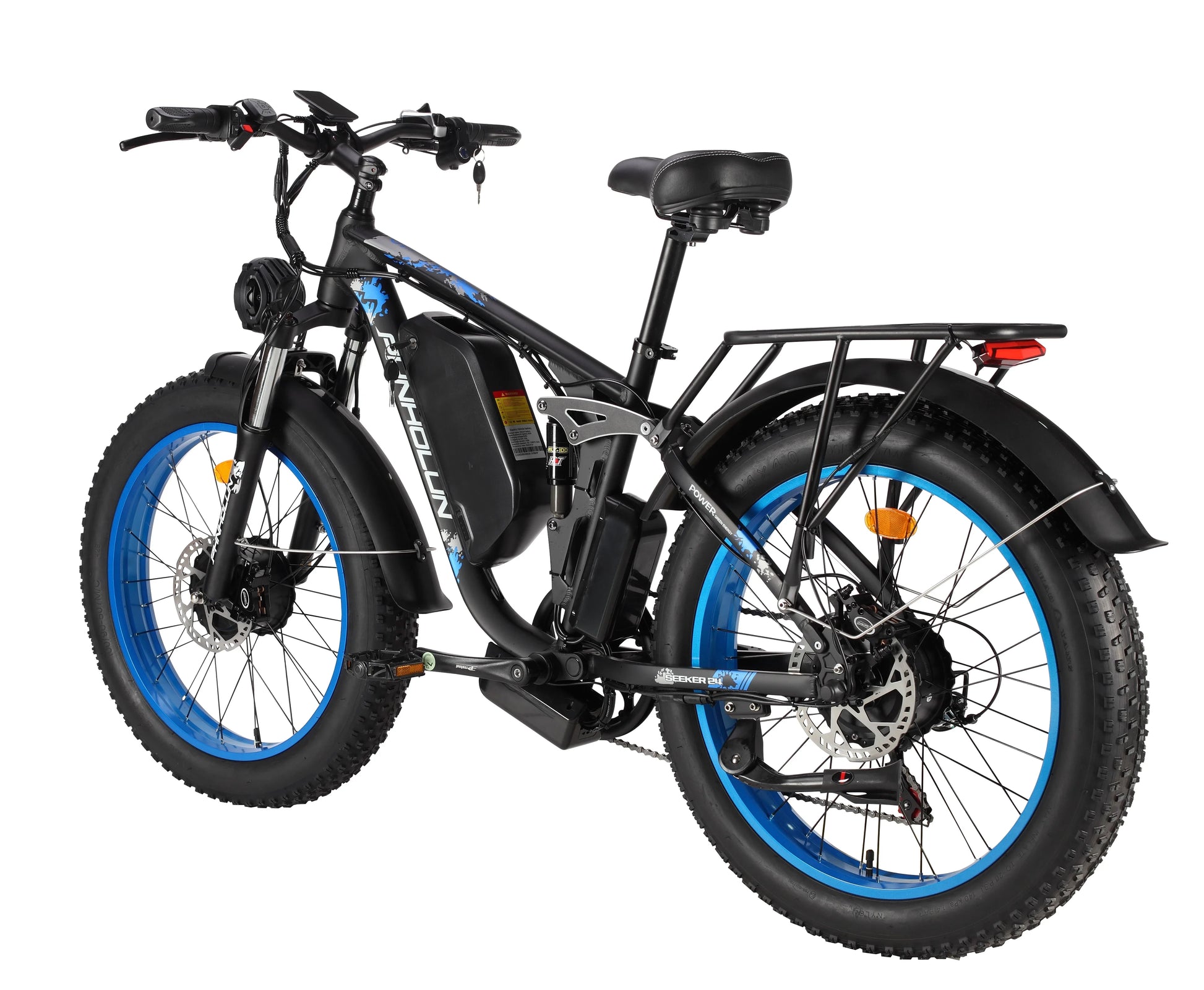 HKM-416275 Electric Mountain Bike 24" Fat Tire Dual Motor 52V 3000W Off Road E-Bike with Hydraulic Brakes