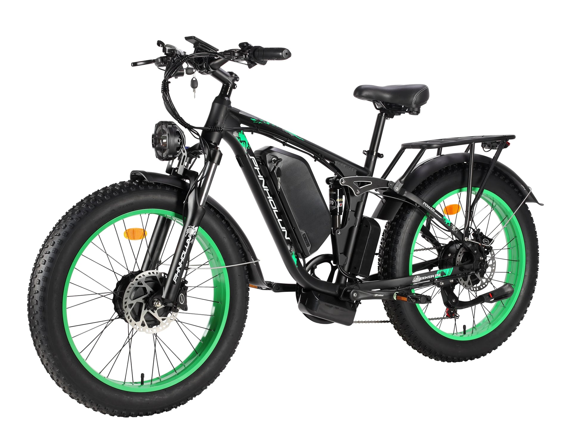 HKM-416275 Electric Mountain Bike 24" Fat Tire Dual Motor 52V 3000W Off Road E-Bike with Hydraulic Brakes