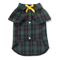 HKM-4163133 Elegant Plaid Dog Shirt for Small and Medium-Sized Dogs with Bow Tie Options