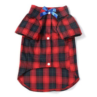 HKM-4163133 Elegant Plaid Dog Shirt for Small and Medium-Sized Dogs with Bow Tie Options