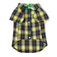 HKM-4163133 Elegant Plaid Dog Shirt for Small and Medium-Sized Dogs with Bow Tie Options