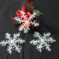 HKM-416339 11 cm Christmas Snowflake Decorations - Pack of 3 Plastic Ornaments