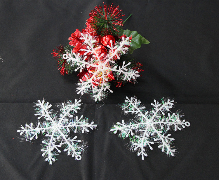 HKM-416339 11 cm Christmas Snowflake Decorations - Pack of 3 Plastic Ornaments