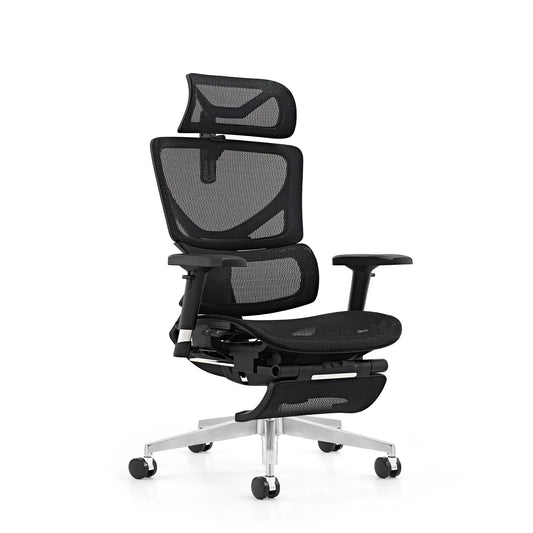 HKM-416339 Ergonomic High Back Adjustable Swivel Office Chair with Footrest for Comfort and Support