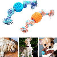 HKM-4164029 Durable Dog Chew Toy with Rope for Teeth Cleaning and Oral Health Protection - Blue