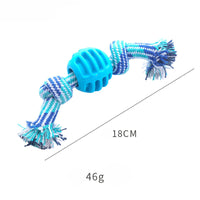 HKM-4164029 Durable Dog Chew Toy with Rope for Teeth Cleaning and Oral Health Protection - Blue