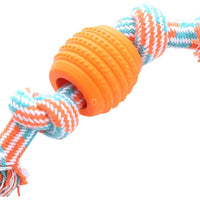 HKM-4164029 Durable Dog Chew Toy with Rope for Teeth Cleaning and Oral Health Protection - Blue