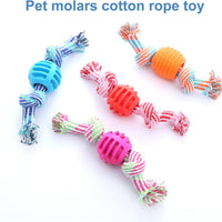 HKM-4164029 Durable Dog Chew Toy with Rope for Teeth Cleaning and Oral Health Protection - Blue