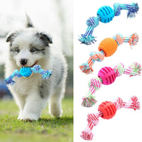 HKM-4164029 Durable Dog Chew Toy with Rope for Teeth Cleaning and Oral Health Protection - Blue