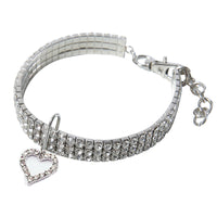 HKM-4164541 Elastic Pet Dog Necklace in White, Pink, and Blue - Adjustable Sizes S, M, L - Stylish Alloy Accessory