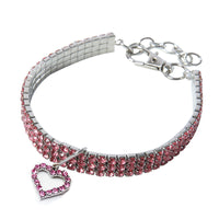 HKM-4164541 Elastic Pet Dog Necklace in White, Pink, and Blue - Adjustable Sizes S, M, L - Stylish Alloy Accessory