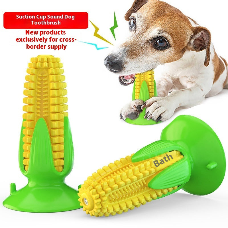HKM-4165181 Durable Dog Molar Chew Toy - TPR Silicone Corn Dog Shape for Teeth Cleaning